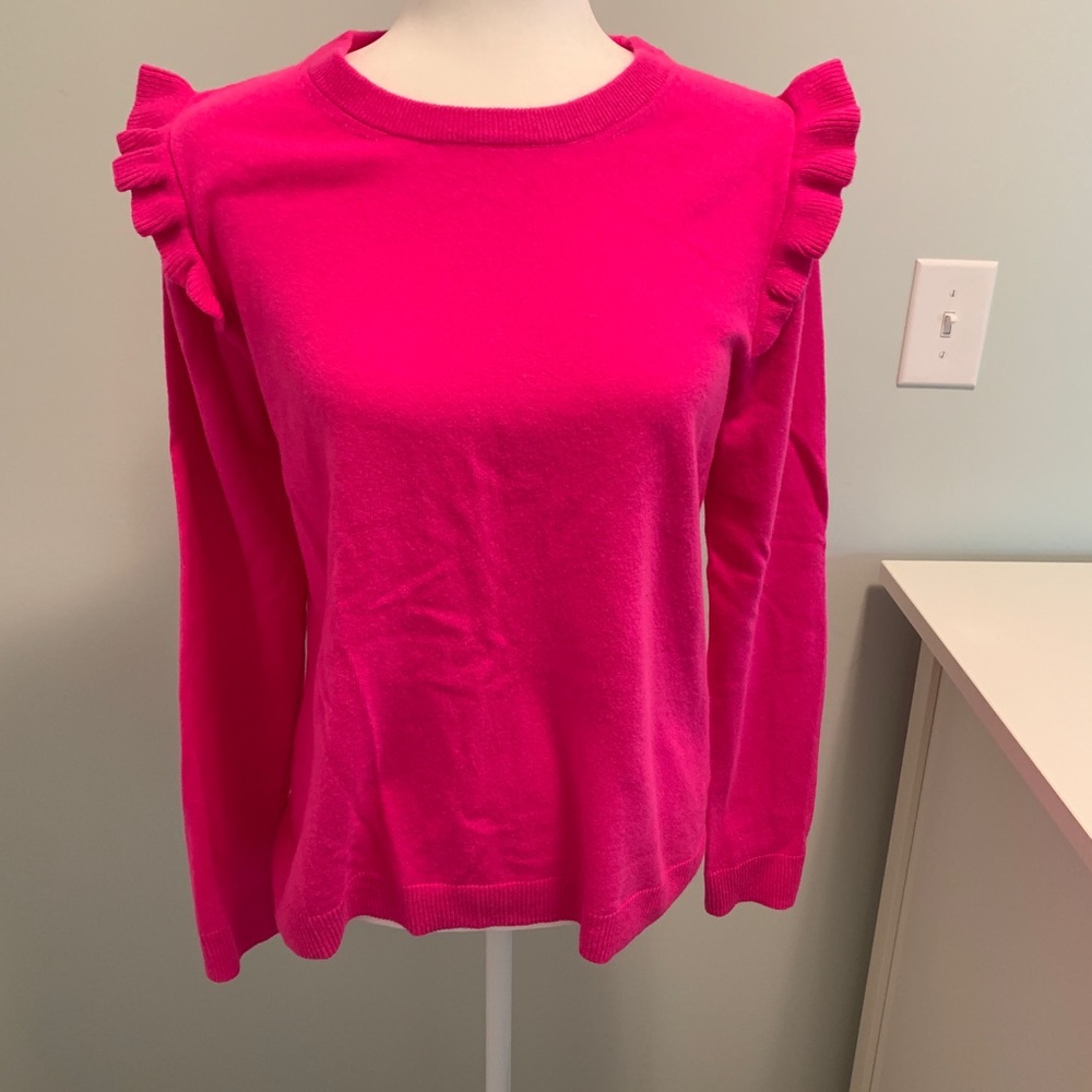 Hot pink ruffle sweater